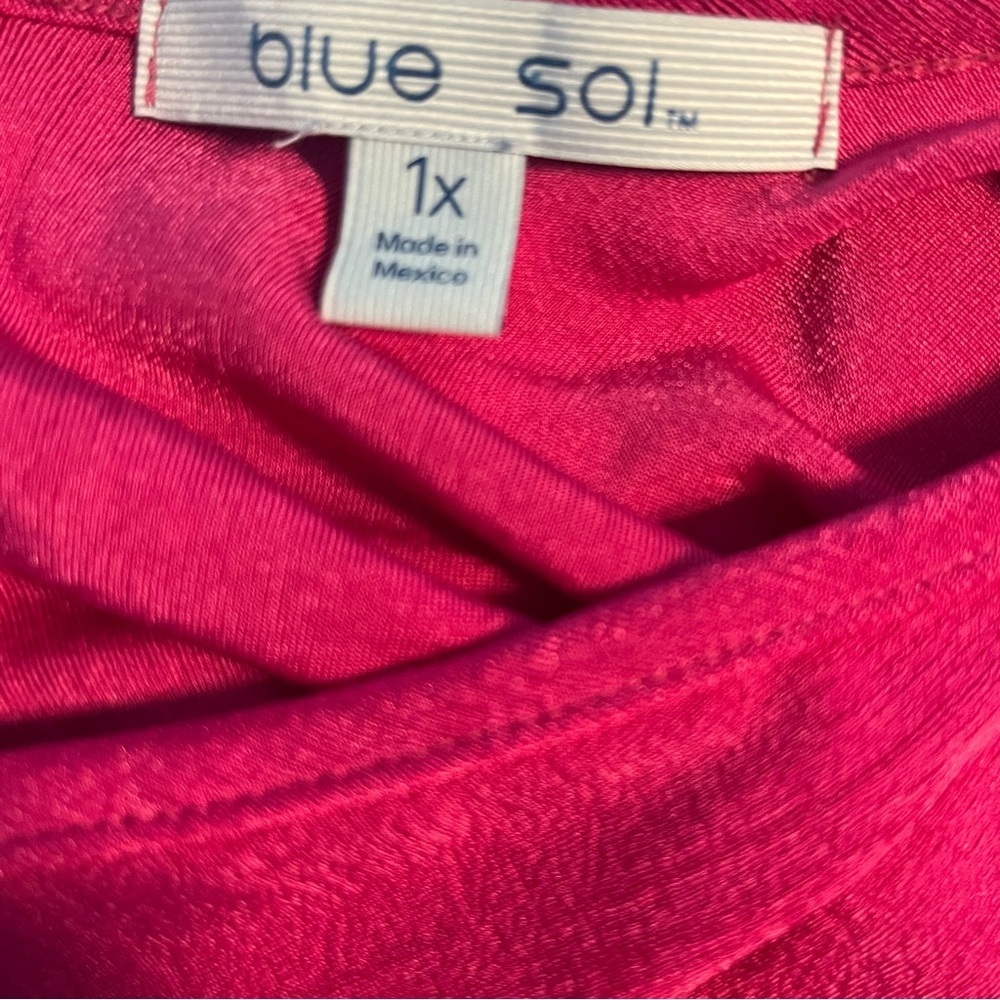 NWT Blue Sol fuchsia Pink Jersey Tunic 1X New Boho Festival Sexy - Picture 4 of 8